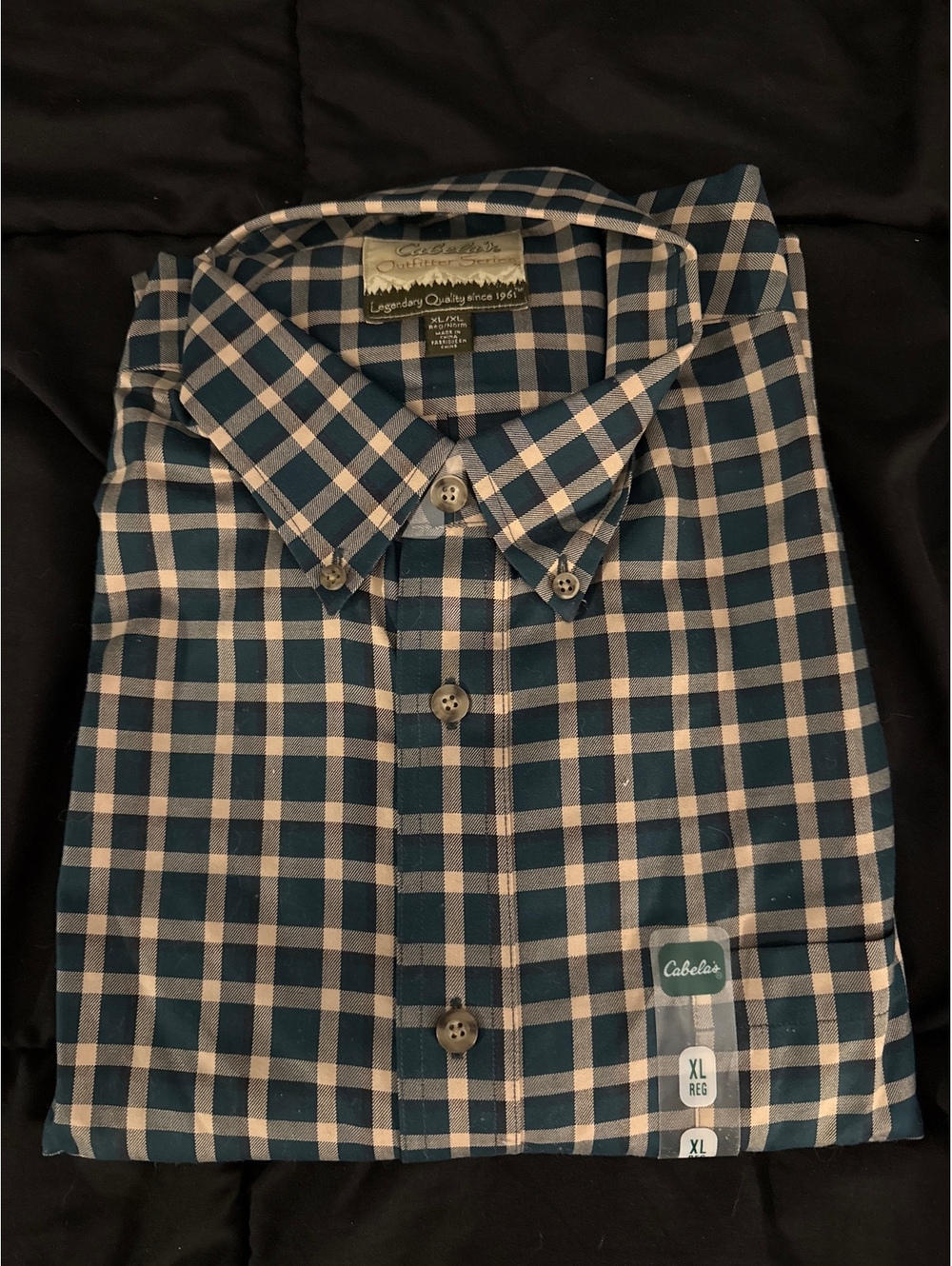 Cabela's Outfitter Series Men's XL Regular Button-Up Shirt Blue Checkered